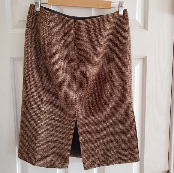 VALENTINO Virgin Wool Knee-Length Skirt size 8 brown - Picture 3 of 8